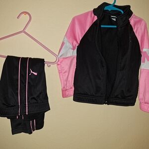 Puma Black and Pink Track Suit Set